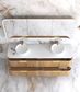 Havana Fluted 1800mm Woodland Oak Wall Hung Curve Vanity