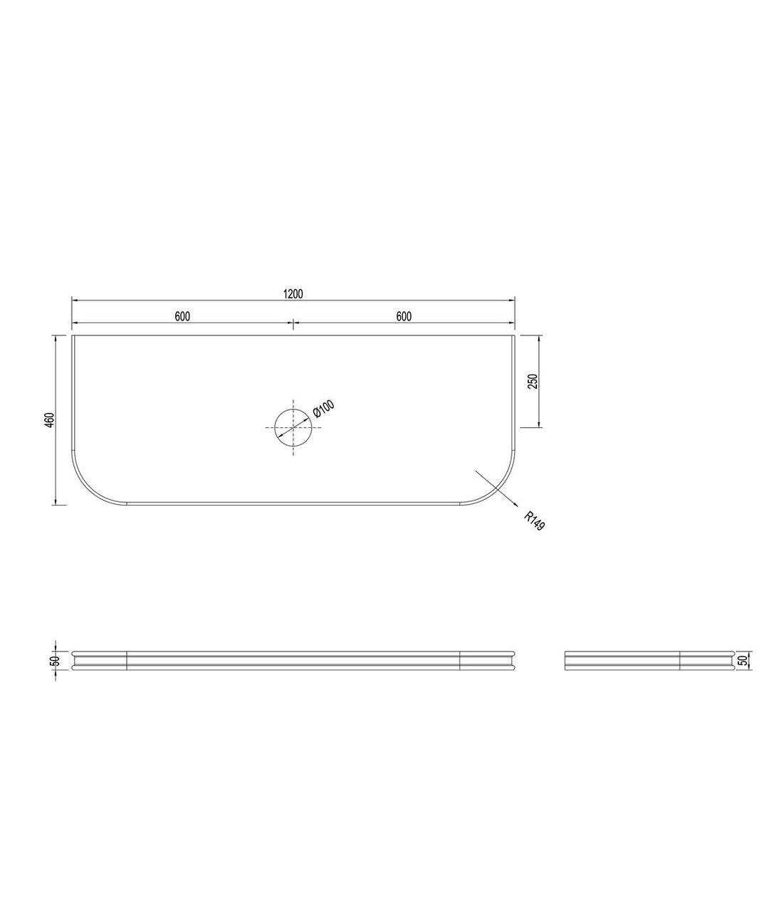 Vanity Top - 1200mm Sand Dune Top