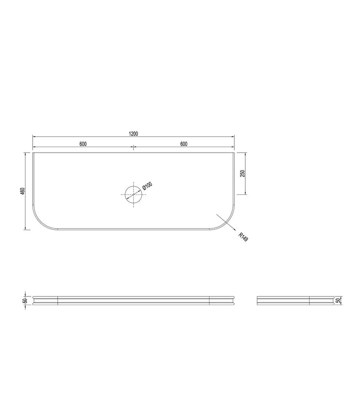 Vanity Top - 1200mm Sand Dune Top