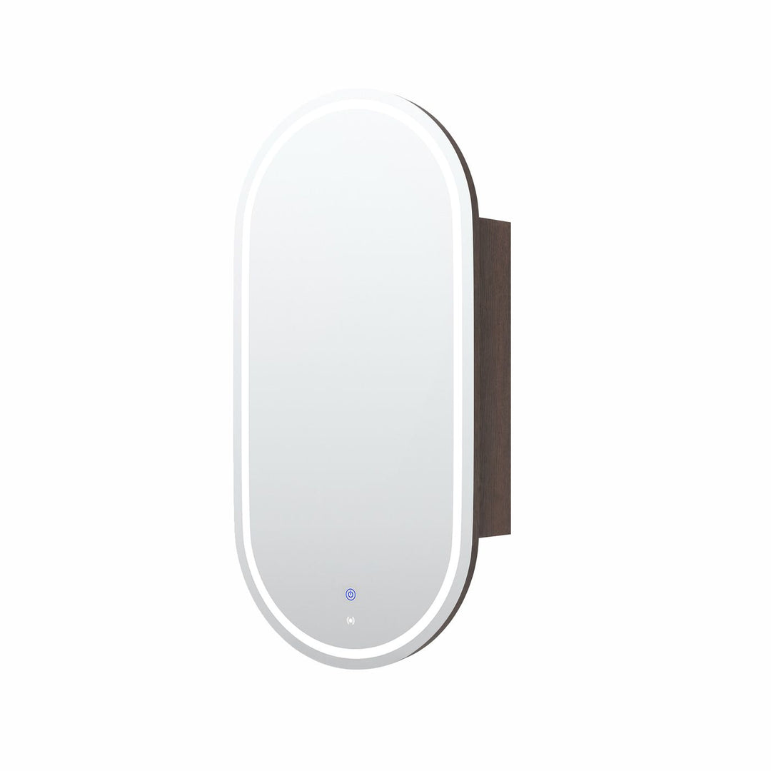 LED Noosa 900x450 Sable Walnut Shaving Cabinet - Premium Edition
