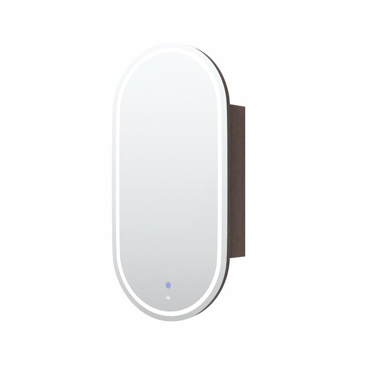 LED Noosa 900x450 Sable Walnut Shaving Cabinet - Premium Edition