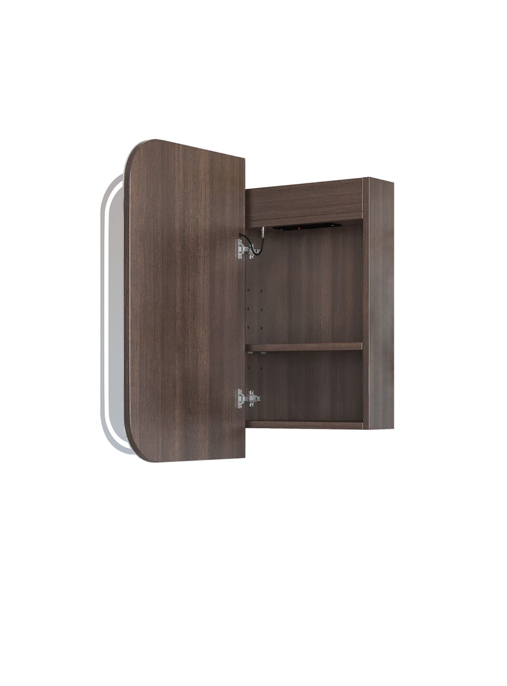 LED Newport 900(W)x750(H) Sable Walnut Shaving Cabinet - Premium Edition