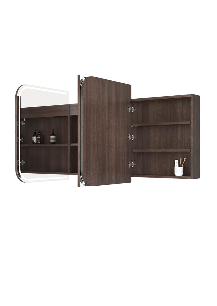 LED Newport 1800(W)x750(H) Sable Walnut Shaving Cabinet - Premium Edition