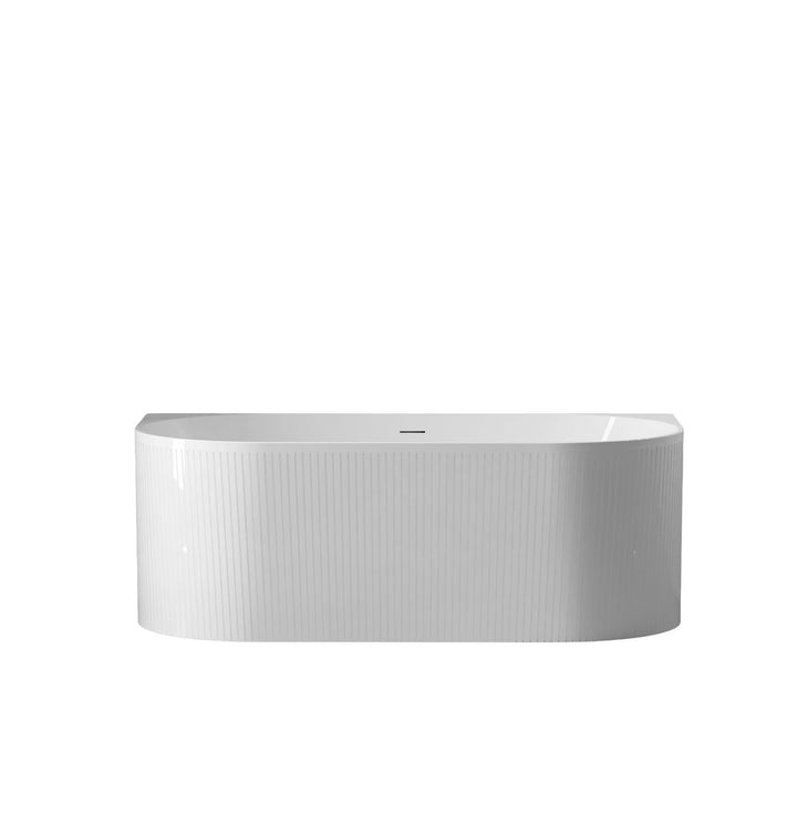 Attica Noosa Fluted 1700 Gloss White BTW Multi-fit Bath with Overflow