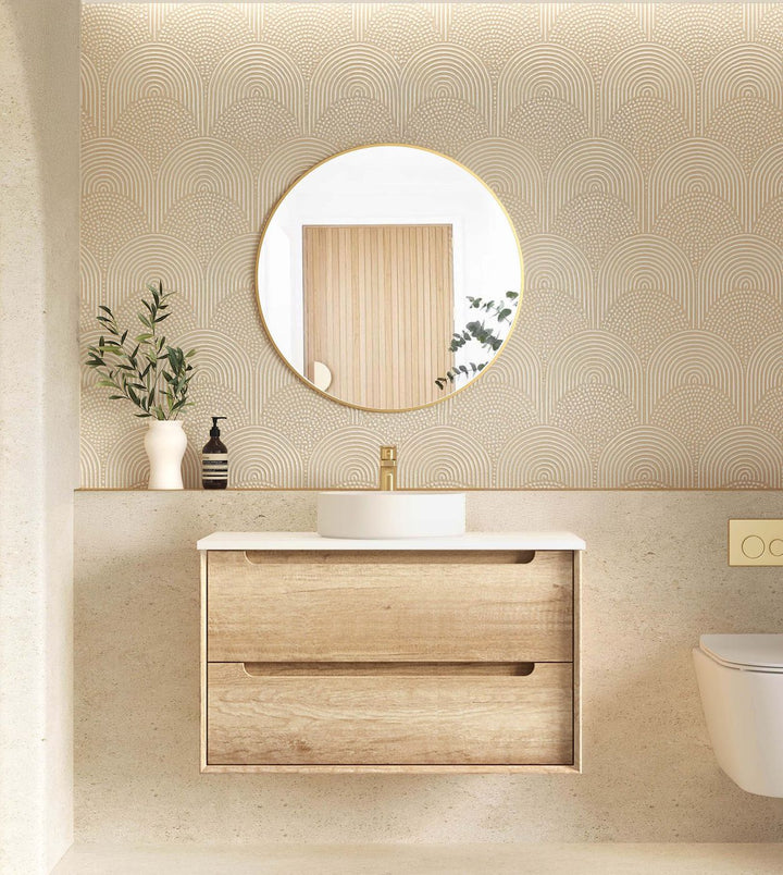 Byron 900mm Natural Oak Wall Hung Vanity