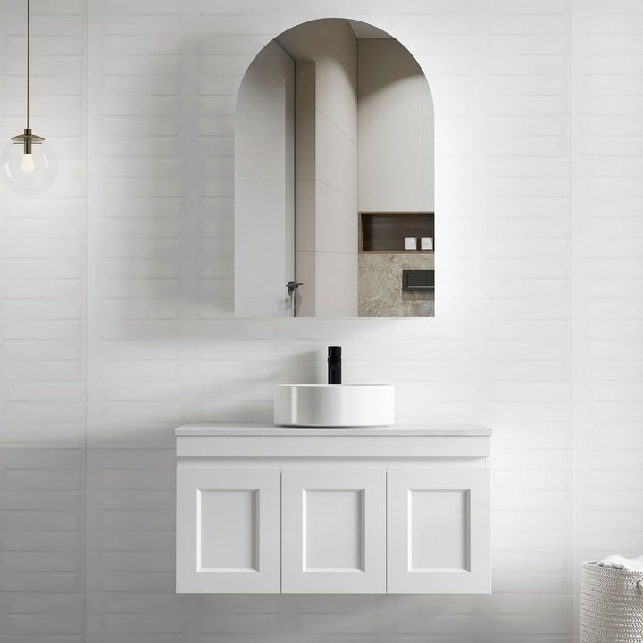 Hampton Mark II 900mm Satin White Wall Hung Vanity