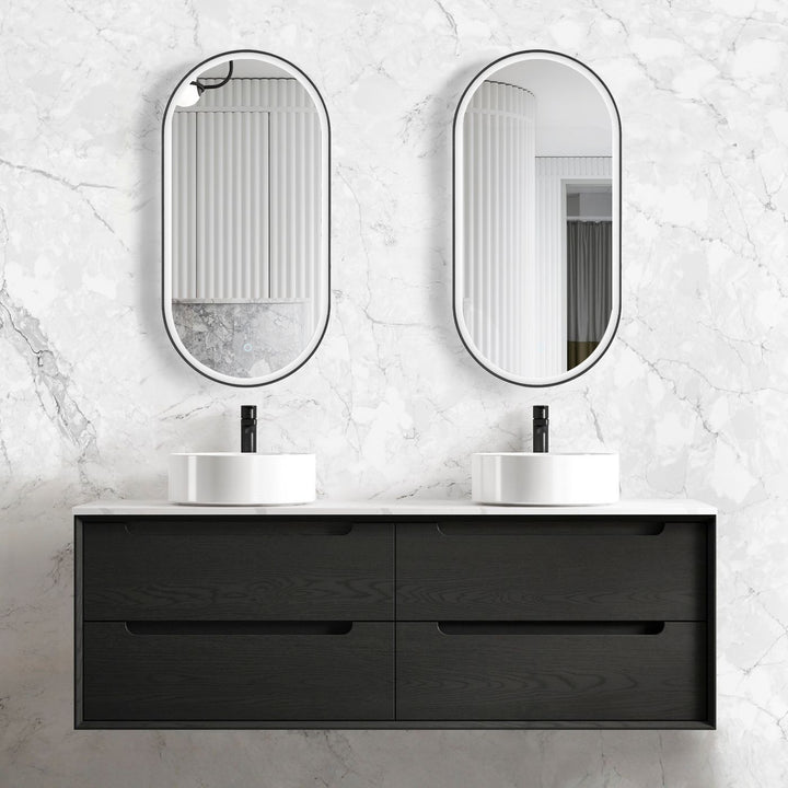 Byron 1500mm Black Oak Wall Hung Vanity