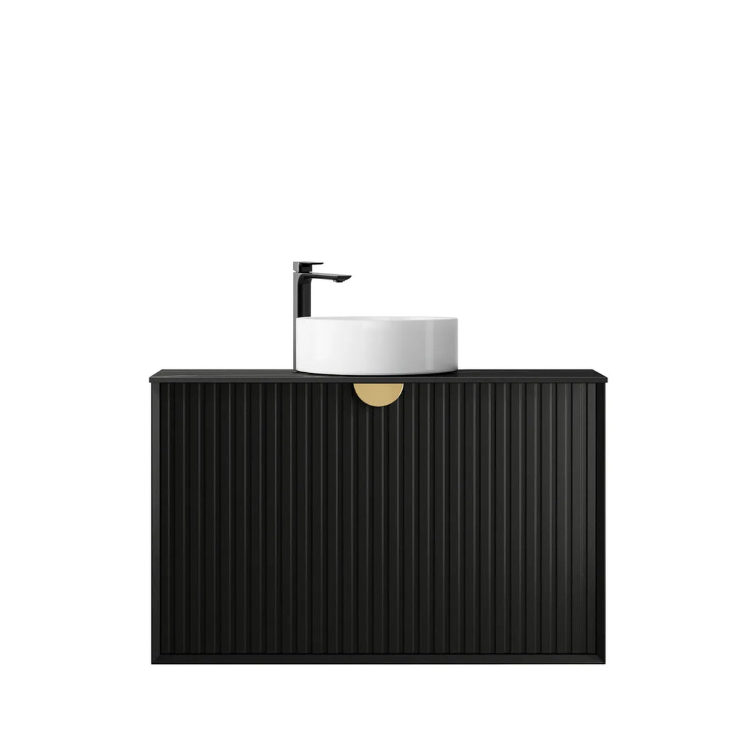 Marlo 900mm Matte Black Wall Hung Vanity
