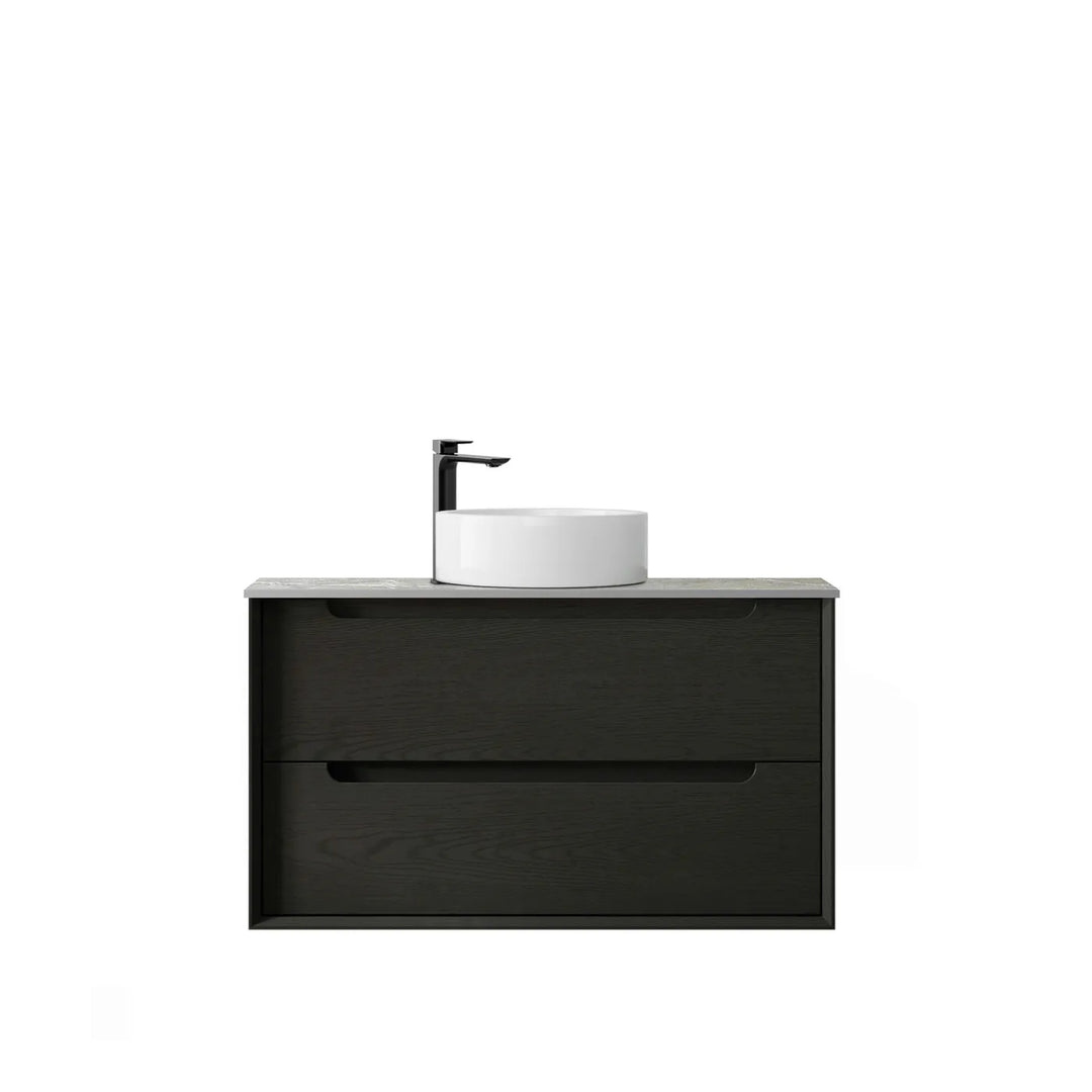 Byron 900mm Black Oak Wall Hung Vanity
