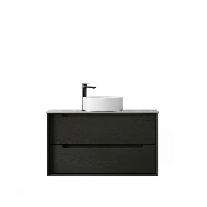 Byron 900mm Black Oak Wall Hung Vanity