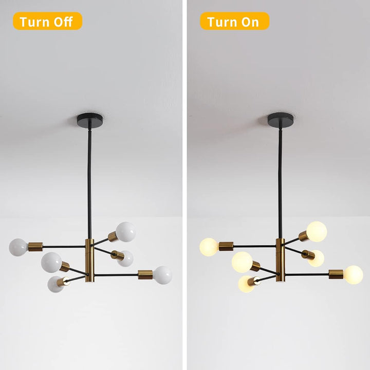 Sputnik Chandelier Modern Industrial, 6-Light
