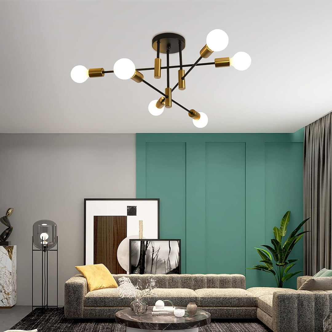 Mid Century Chandelier Modern, 6-Light