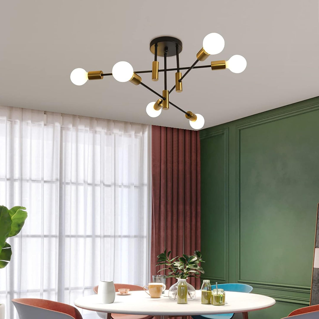 Mid Century Chandelier Modern, 6-Light