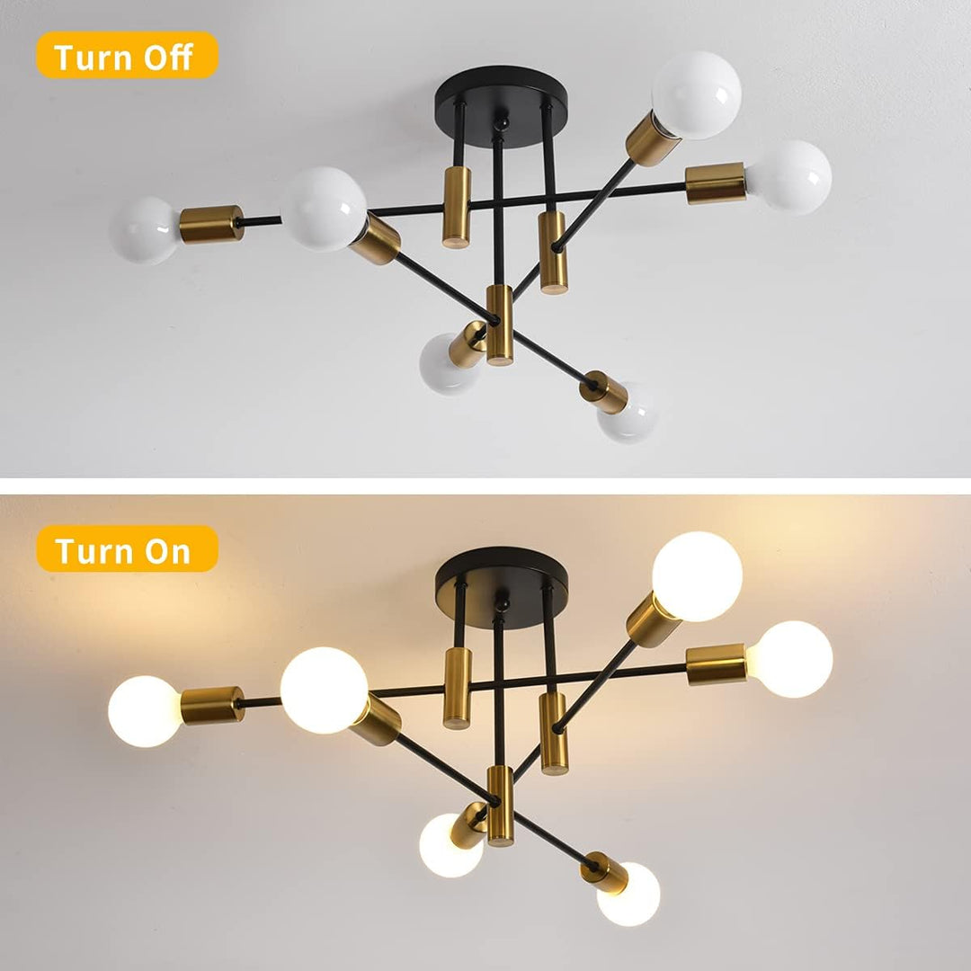 Mid Century Chandelier Modern, 6-Light