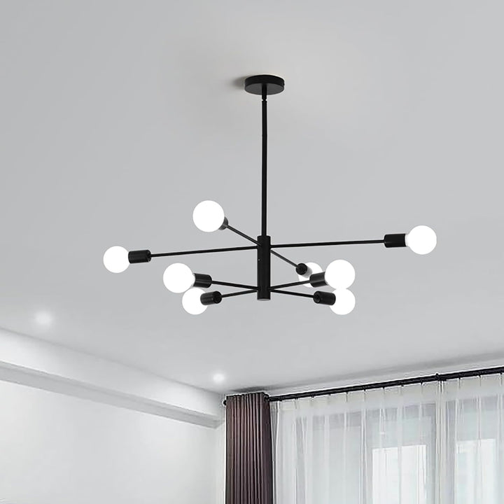 Modern Sputnik Chandelier - Black