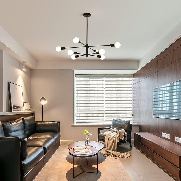 Modern Sputnik Chandelier - Black