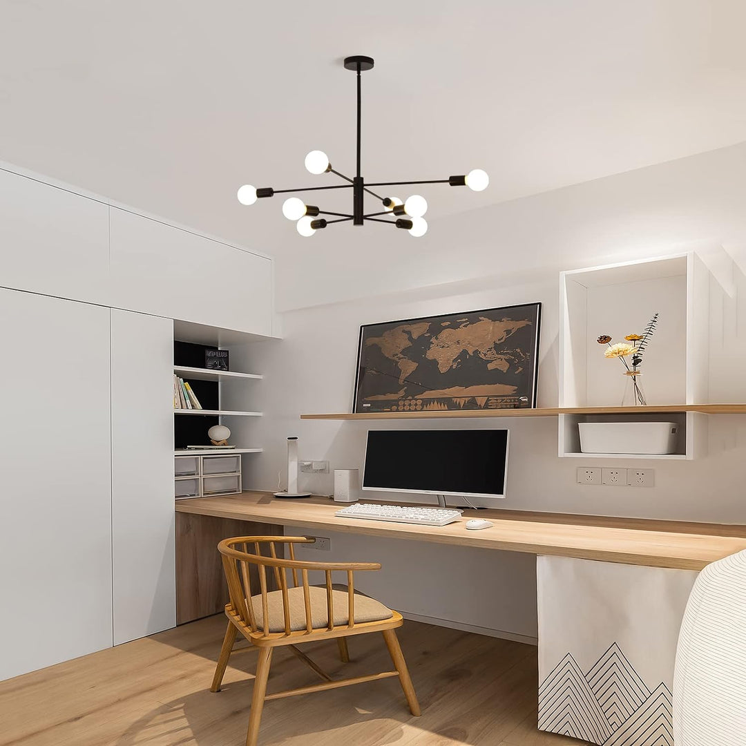 Modern Sputnik Chandelier - Black