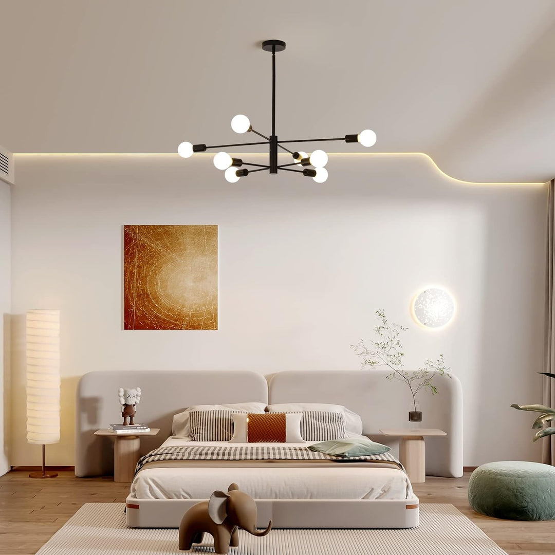 Modern Sputnik Chandelier - Black