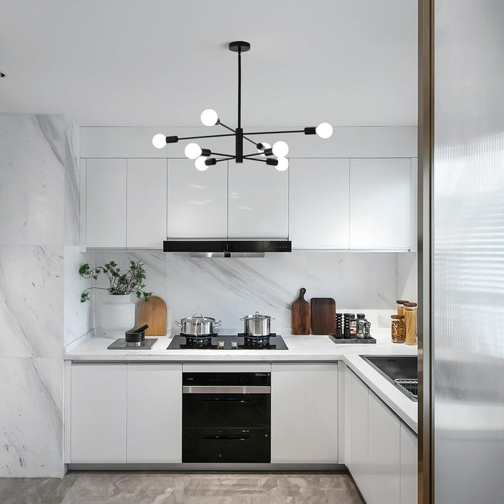 Modern Sputnik Chandelier - Black