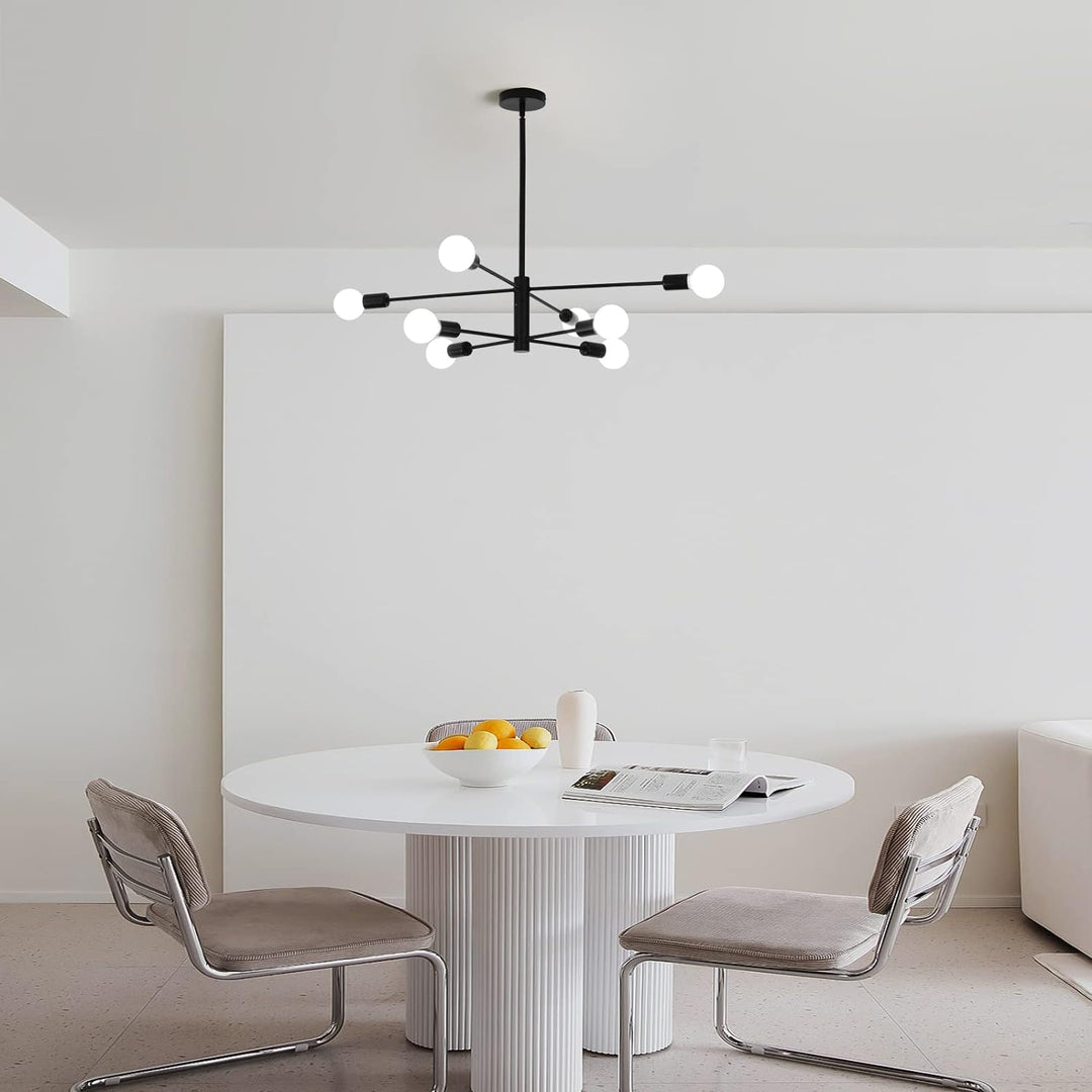 Modern Sputnik Chandelier - Black