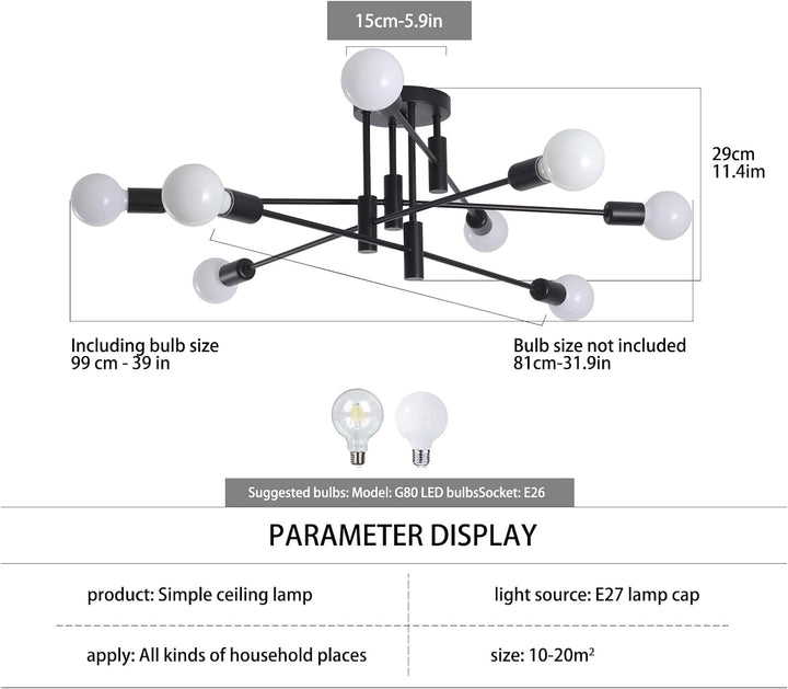 Modern Semi Flush Chandelier