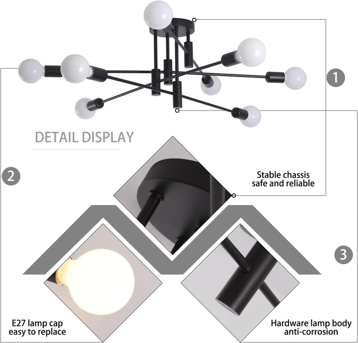 Modern Semi Flush Chandelier