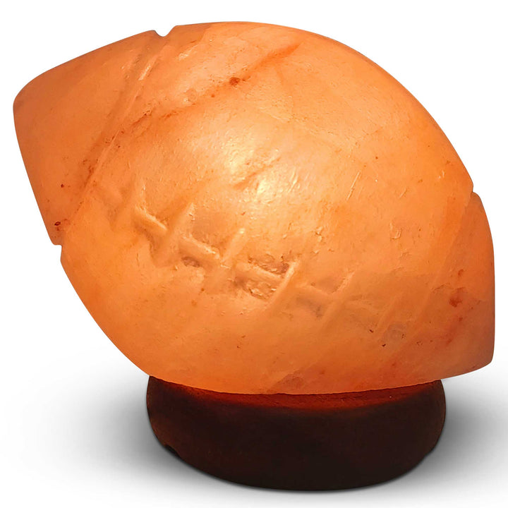 Himalayan Pink Salt Lamp shaped like a rugby ball – Pilbara Bathroom Warehouse Perth and regional Western Australia