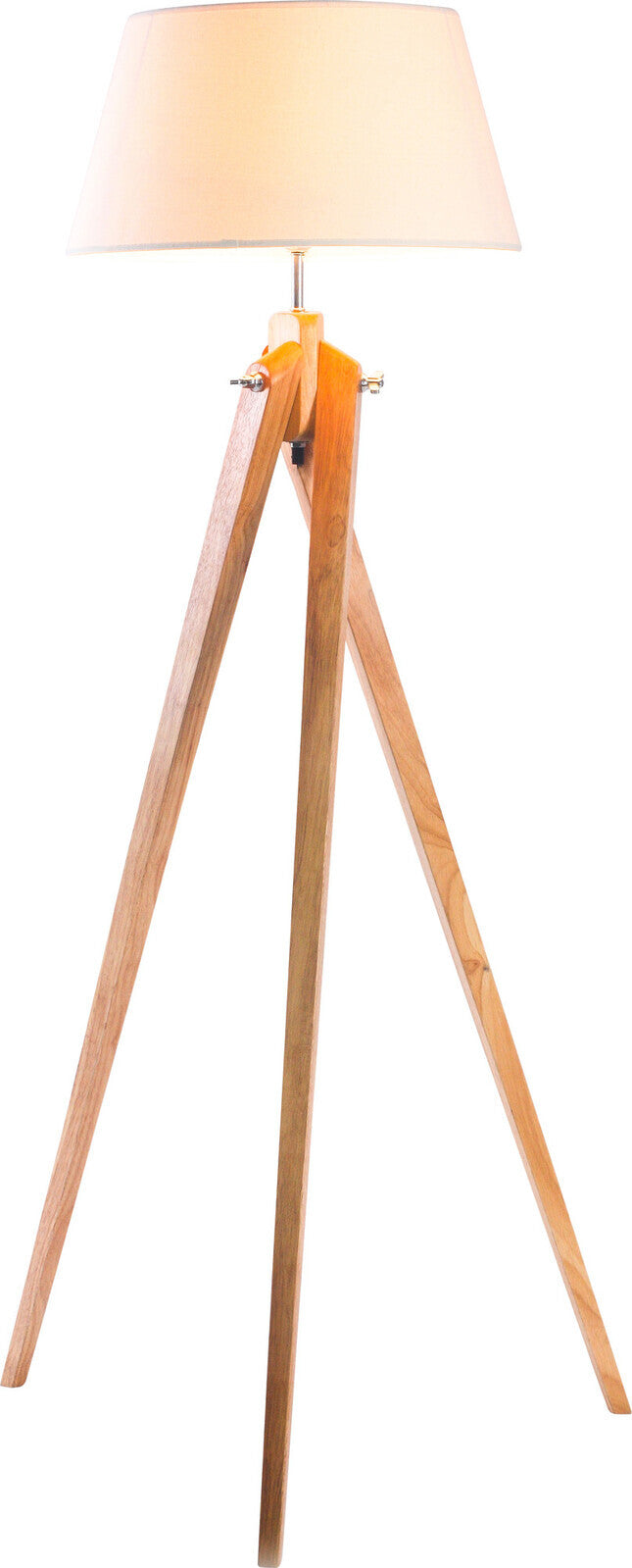 Large Tripod Floor Lamp Linen Shade Modern Bamboo Wooden Retro Twist Light – Pilbara Bathroom Warehouse Perth and regional Western Australia